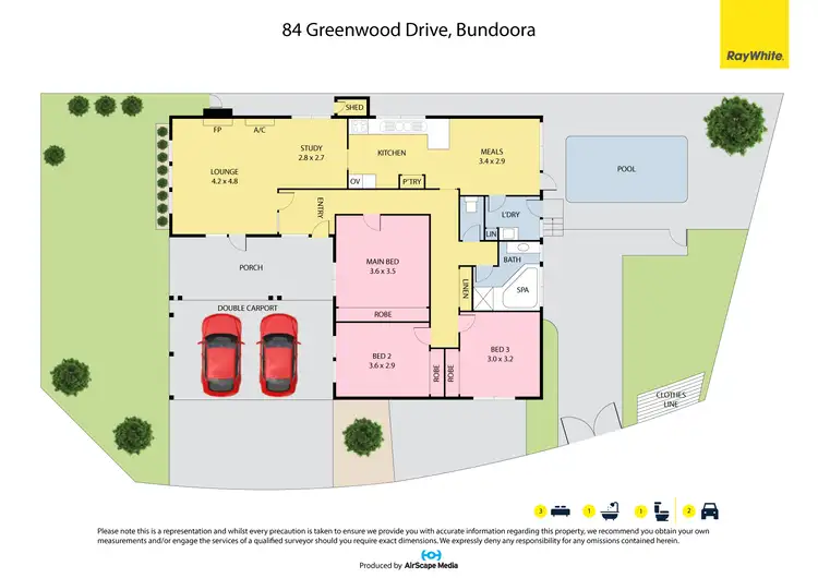 Floorplan of Homely house listing, 84 Greenwood Drive, Bundoora VIC 3083