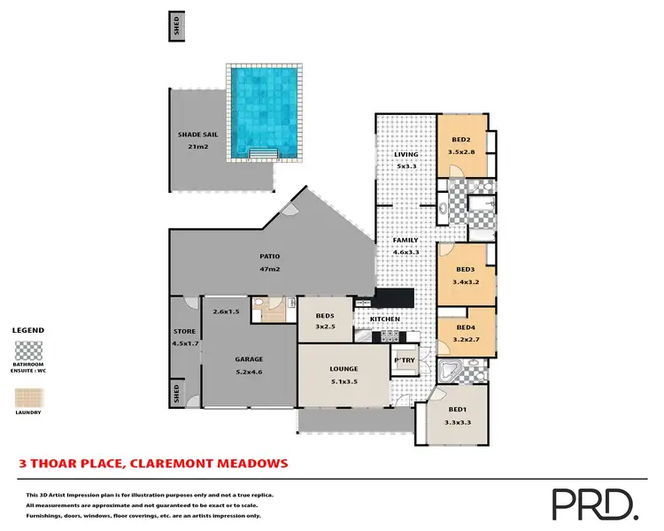 Floorplan of Homely house listing, 3 Thoar Place, Claremont Meadows NSW 2747