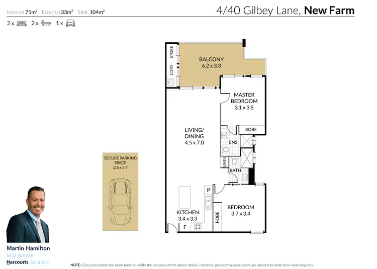 Floorplan of Homely apartment listing, 4/40 Gilbey Lane, New Farm QLD 4005
