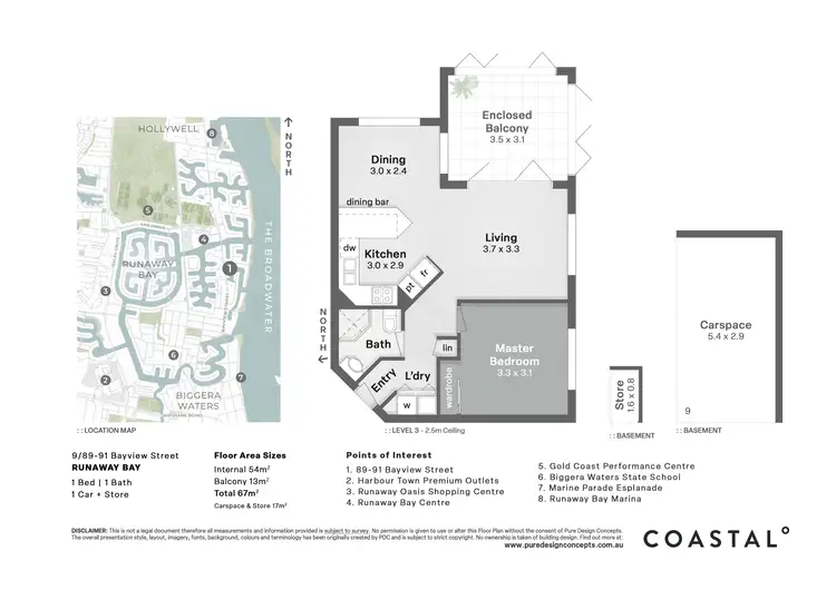 Floorplan of Homely unit listing, 9/89-91 Bayview Street, Runaway Bay QLD 4216