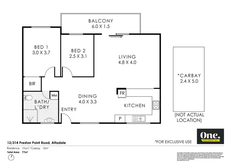 Floorplan of Homely unit listing, 12/314 Preston Point Road, Attadale WA 6156