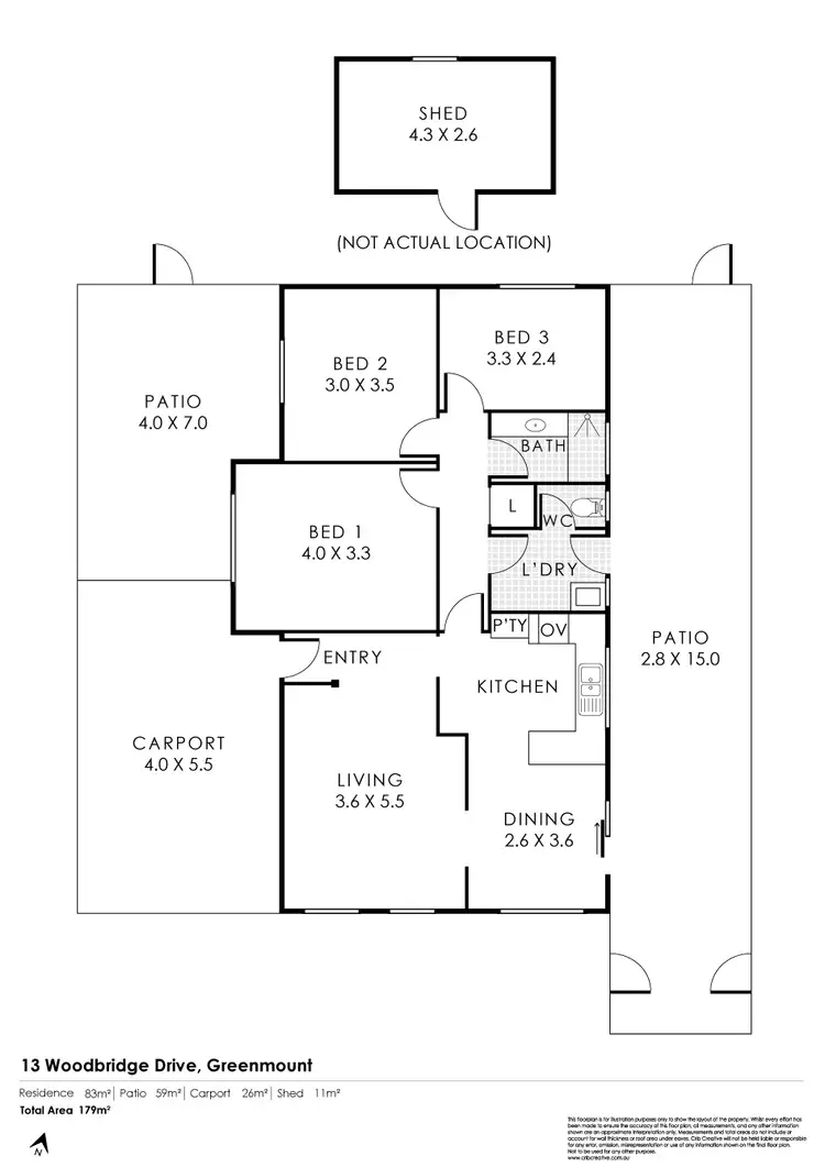 Floorplan of Homely house listing, 13 Woodbridge Drive, Greenmount WA 6056