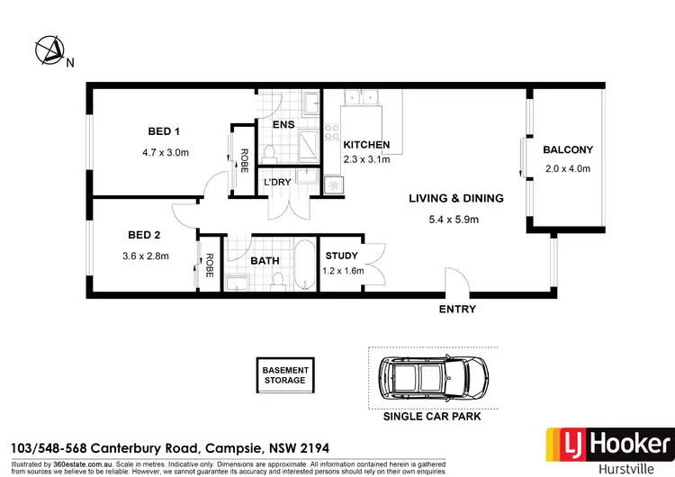 Floorplan of Homely unit listing, 103/548-568 Canterbury Road, Campsie NSW 2194