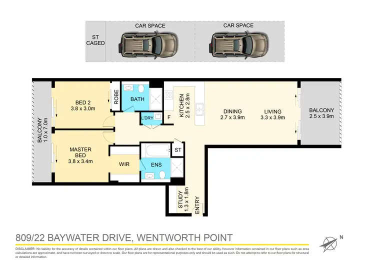Floorplan of Homely apartment listing, 809/22 Baywater Drive, Wentworth Point NSW 2127