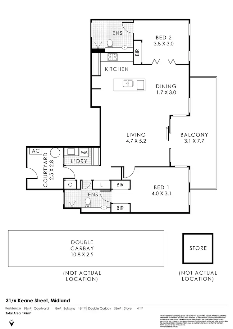 Floorplan of Homely unit listing, Unit 31/6 Keane Street, Midland WA 6056