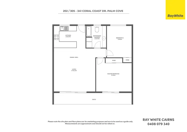 Floorplan of Homely apartment listing, 202/305-341 Coral Coast Drive, Palm Cove QLD 4879