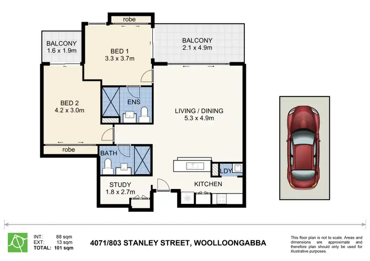 Floorplan of Homely apartment listing, 470/803 Stanley Street, Woolloongabba QLD 4102