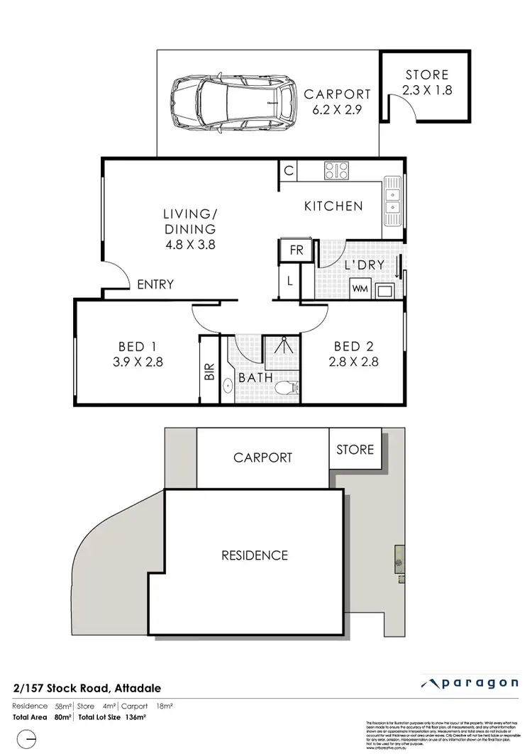 Floorplan of Homely villa listing, 2/157 Stock Road, Attadale WA 6156