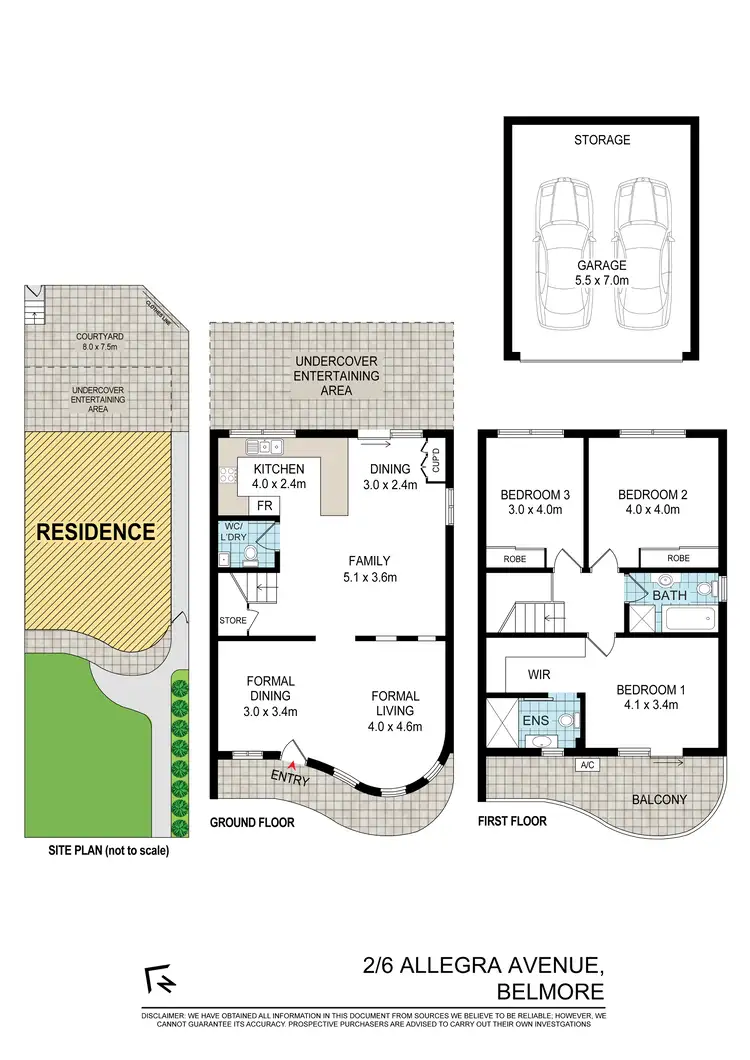Floorplan of Homely townhouse listing, 2/6 Allegra Avenue, Belmore NSW 2192