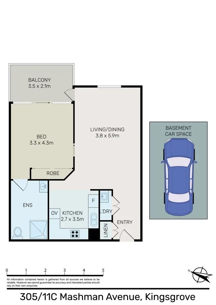 Floorplan of Homely apartment listing, 305/11C Mashman Avenue, Kingsgrove NSW 2208