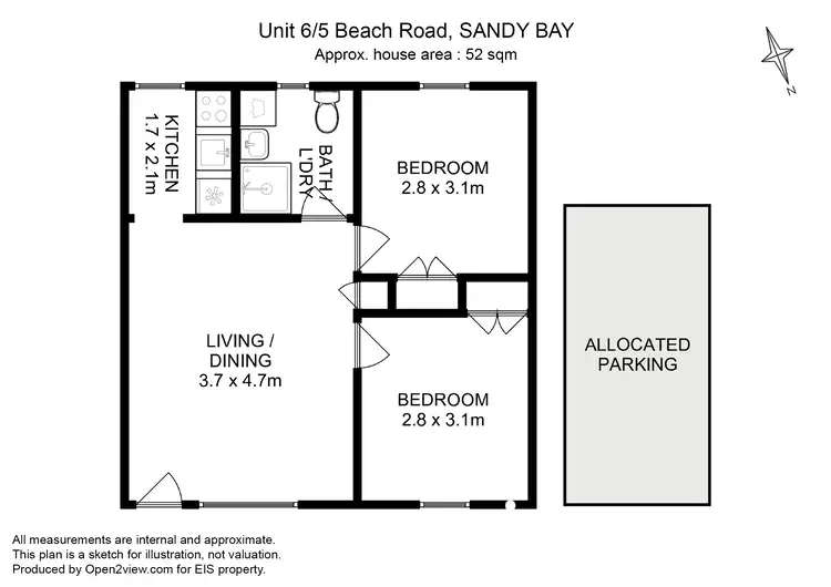 Floorplan of Homely unit listing, 6/5 Beach Road, Sandy Bay TAS 7005