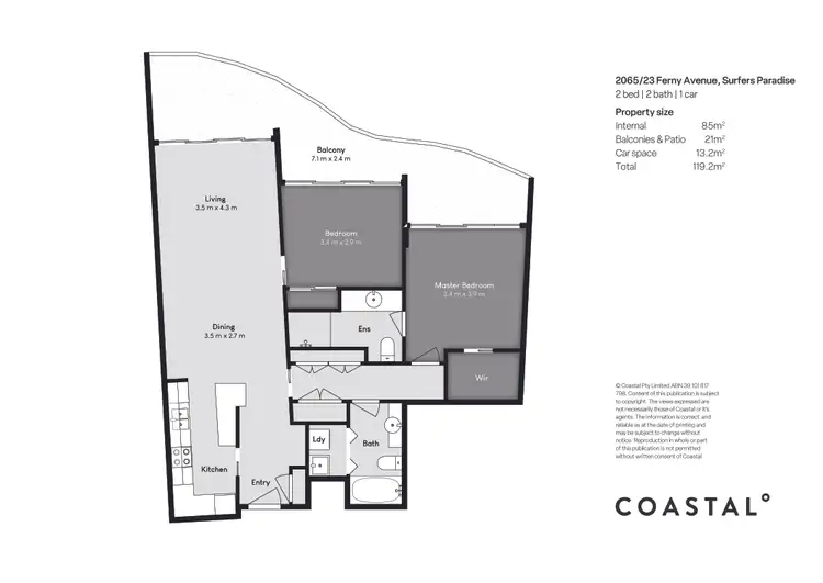Floorplan of Homely apartment listing, 2065/23 Ferny Avenue, Surfers Paradise QLD 4217