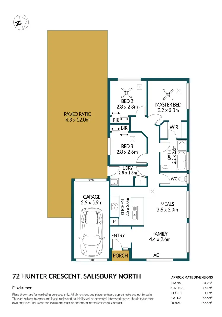 Floorplan of Homely house listing, 72 Hunter Crescent, Salisbury North SA 5108