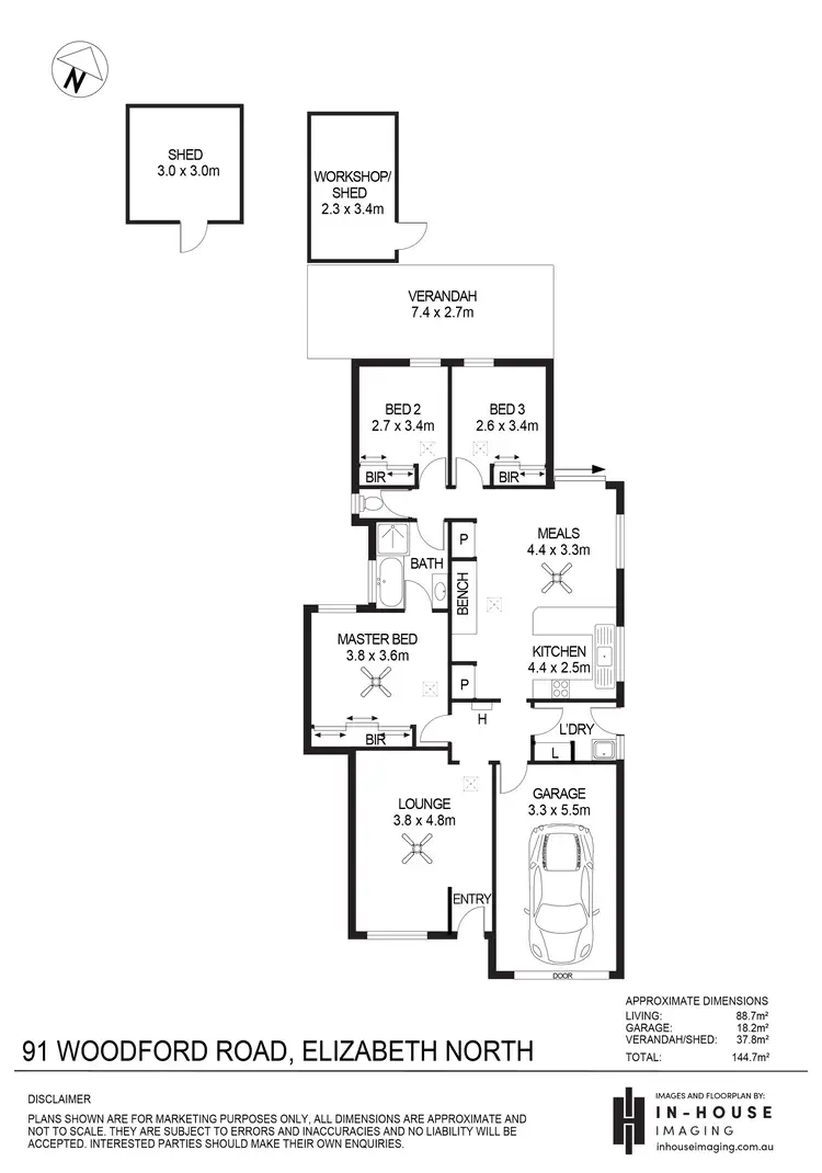 Floorplan of Homely house listing, 91 Woodford Road, Elizabeth North SA 5113