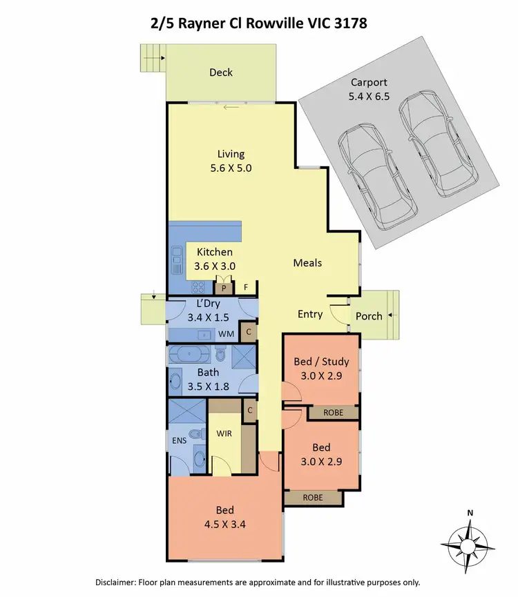 Floorplan of Homely unit listing, 2/5 Rayner Close, Rowville VIC 3178