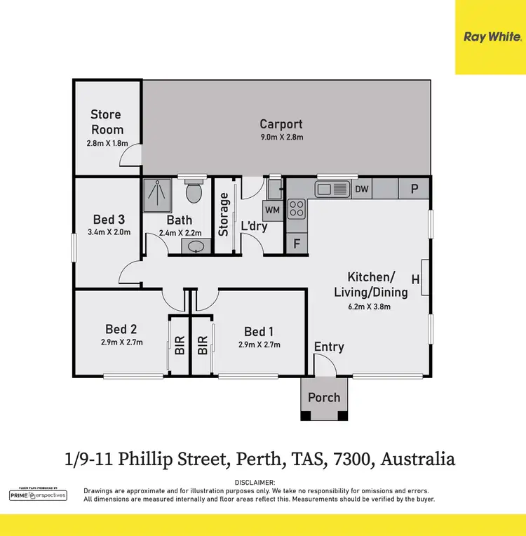 Floorplan of Homely unit listing, 1/9-11 Phillip Street, Perth TAS 7300