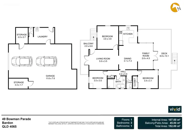 Floorplan of Homely house listing, 49 Bowman Parade, Bardon QLD 4065
