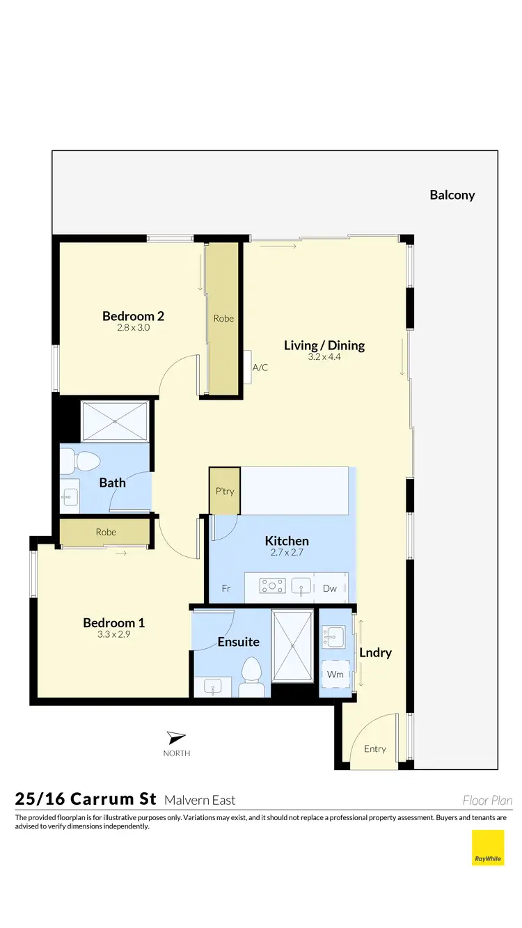Floorplan of Homely apartment listing, 25/12-16 Carrum Street, Malvern East VIC 3145