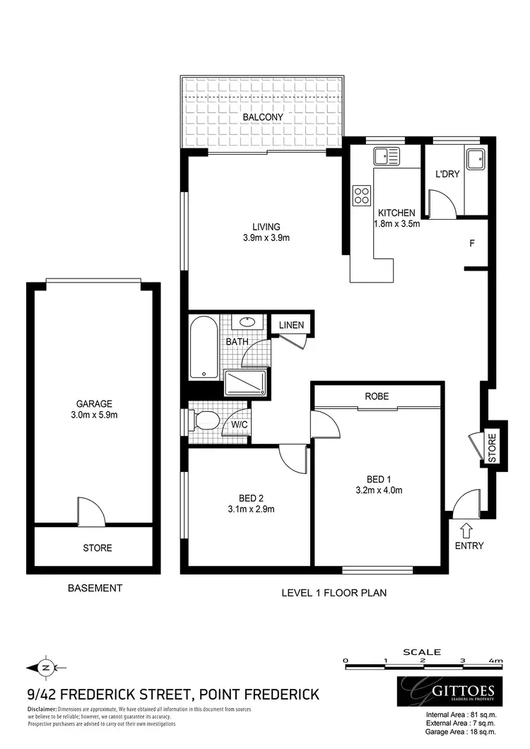 Floorplan of Homely apartment listing, 9/42 Frederick Street, Point Frederick NSW 2250