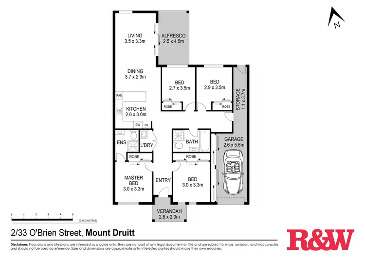 Floorplan of Homely villa listing, 2/33 O'Brien Street, Mount Druitt NSW 2770