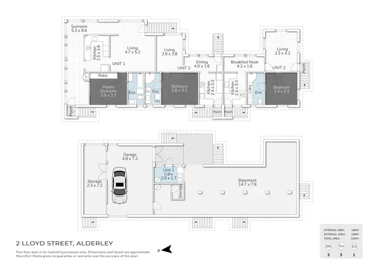Floorplan of Homely block of units listing, 2 Huxley Avenue, Alderley QLD 4051