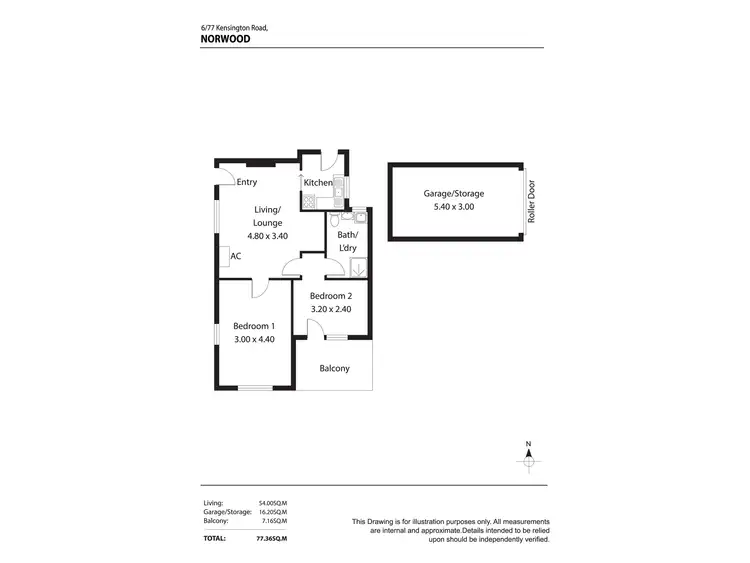 Floorplan of Homely unit listing, 6/77 Kensington Road, Norwood SA 5067