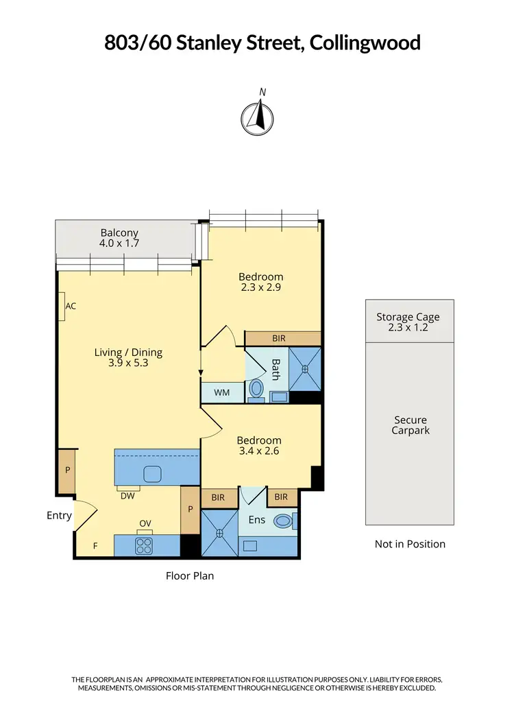 Floorplan of Homely apartment listing, 803/60 Stanley Street, Collingwood VIC 3066