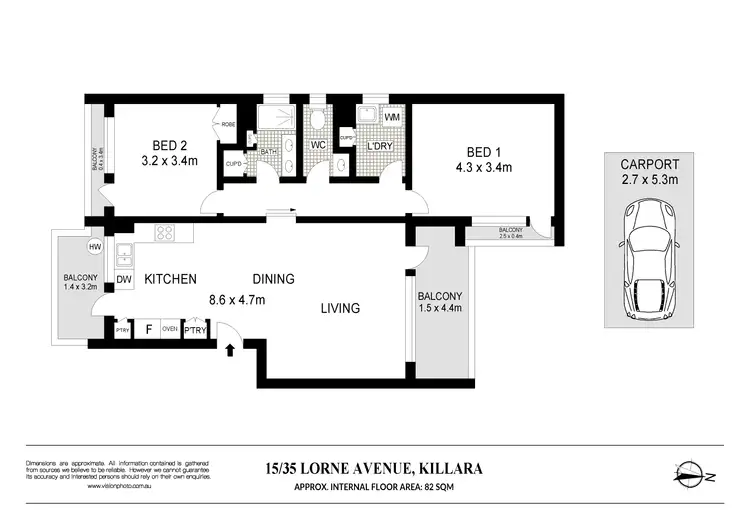 Floorplan of Homely apartment listing, 15/35 Lorne Avenue, Killara NSW 2071