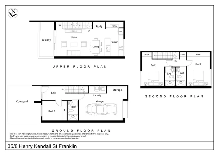 Floorplan of Homely townhouse listing, 35/8 Henry Kendall, Franklin ACT 2913