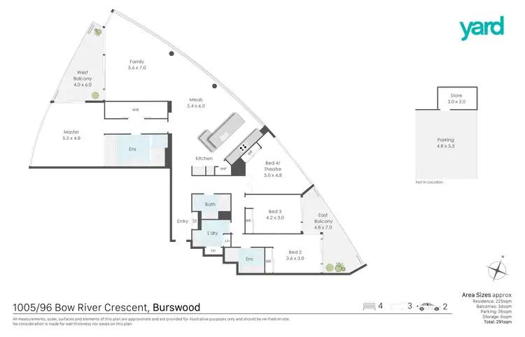 Floorplan of Homely apartment listing, 1005/96 Bow River Crescent, Burswood WA 6100