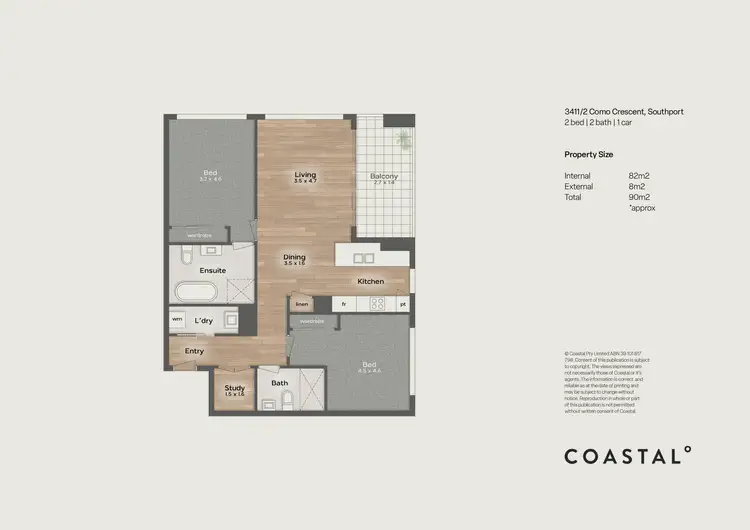 Floorplan of Homely apartment listing, 3411/2 Como Crescent, Southport QLD 4215