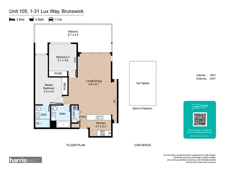 Floorplan of Homely house listing, 105/1-31 Lux Way, Brunswick VIC 3056