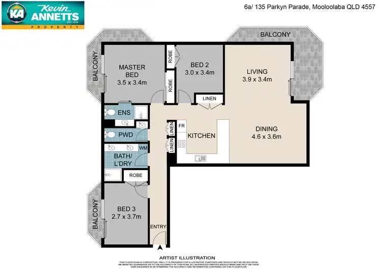 Floorplan of Homely apartment listing, 6A/135 Parkyn Parade, Mooloolaba QLD 4557