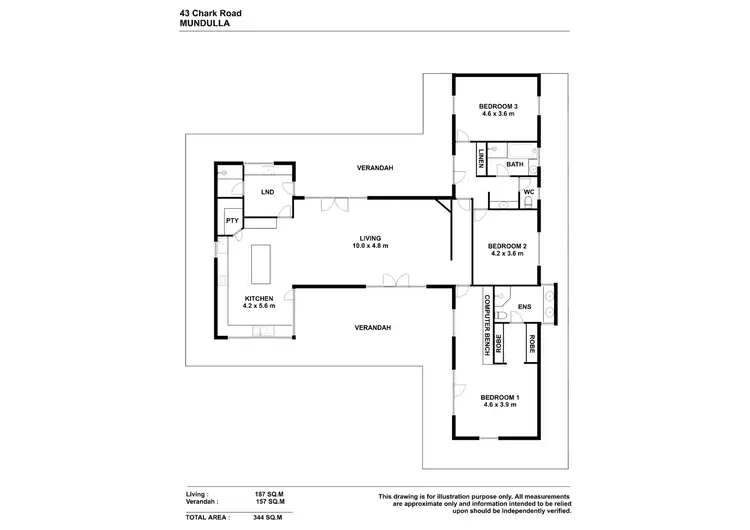 Floorplan of Homely rural property listing, 43 Chark Road, Mundulla SA 5270