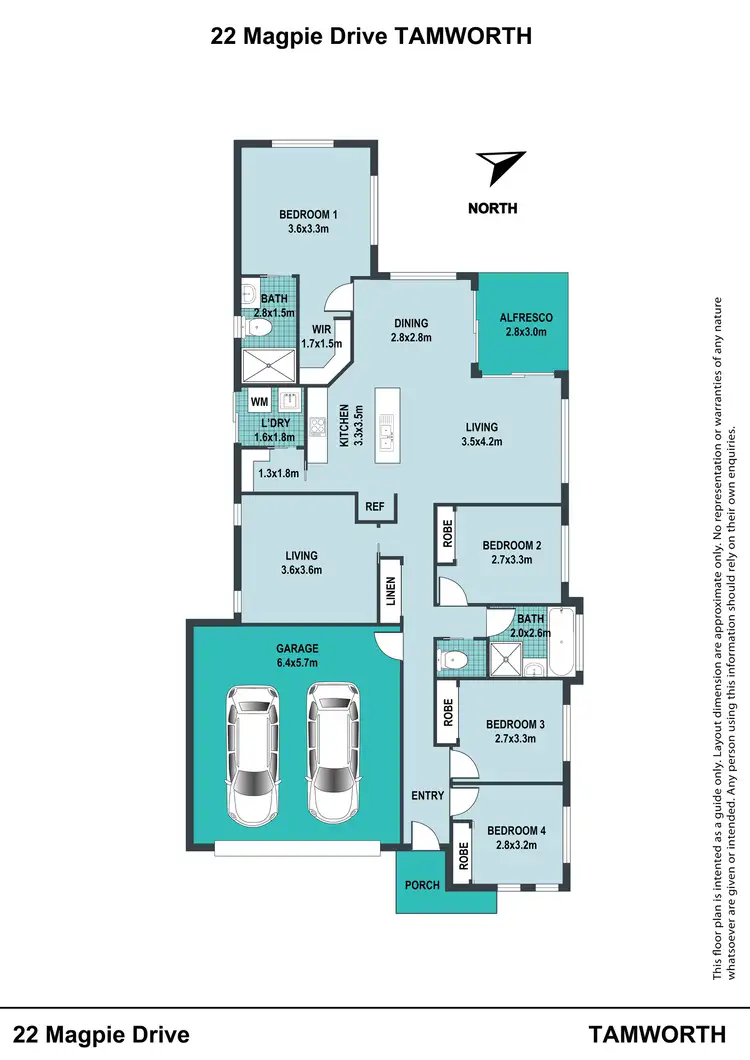 Floorplan of Homely house listing, 22 Magpie Drive, Tamworth NSW 2340