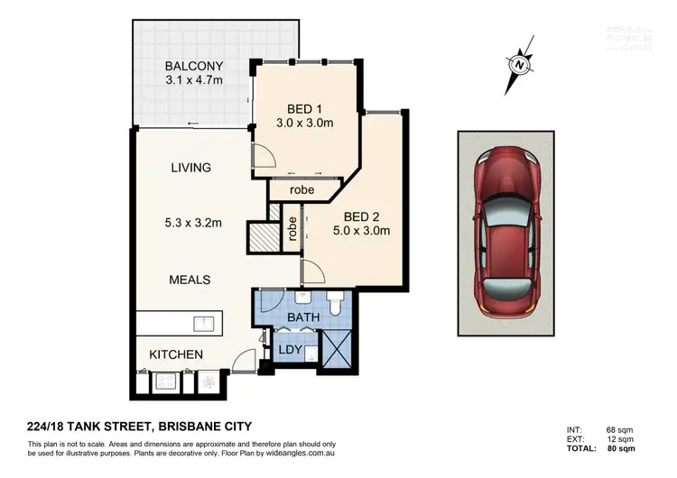 Floorplan of Homely unit listing, 224/18 Tank Street, Brisbane City QLD 4000