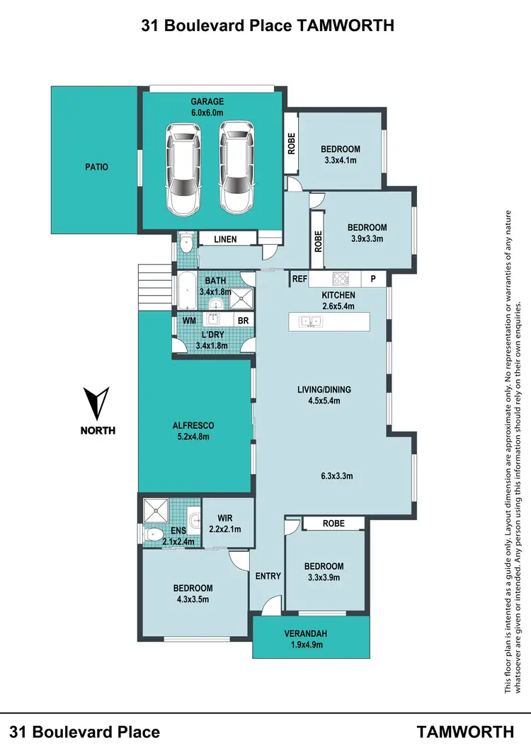 Floorplan of Homely house listing, 31 Boulevard Place, Tamworth NSW 2340