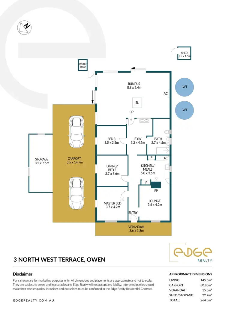 Floorplan of Homely house listing, 3 North West Terrace, Owen SA 5460