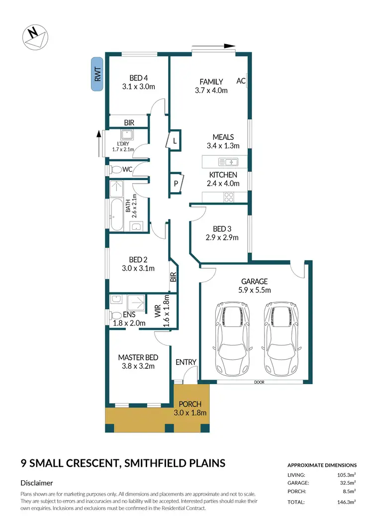 Floorplan of Homely house listing, 9 Small Crescent, Smithfield Plains SA 5114