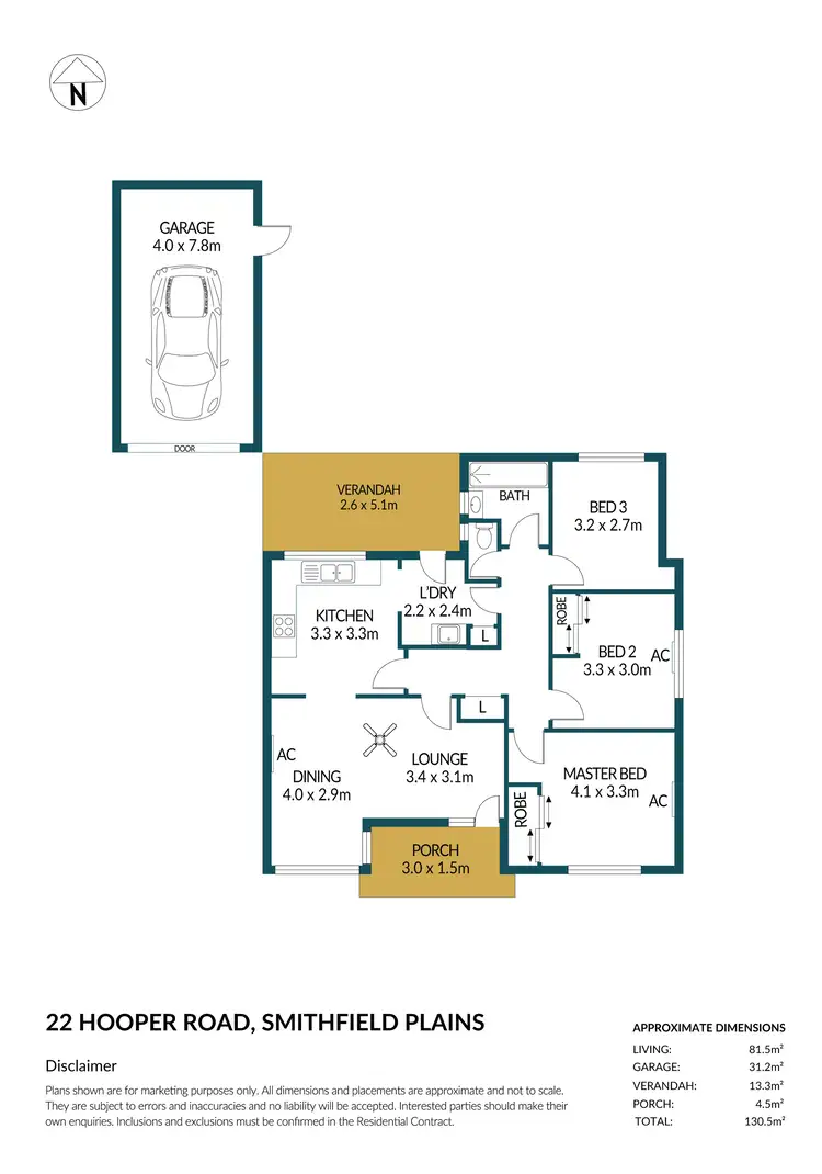 Floorplan of Homely house listing, 22 Hooper Road, Smithfield Plains SA 5114