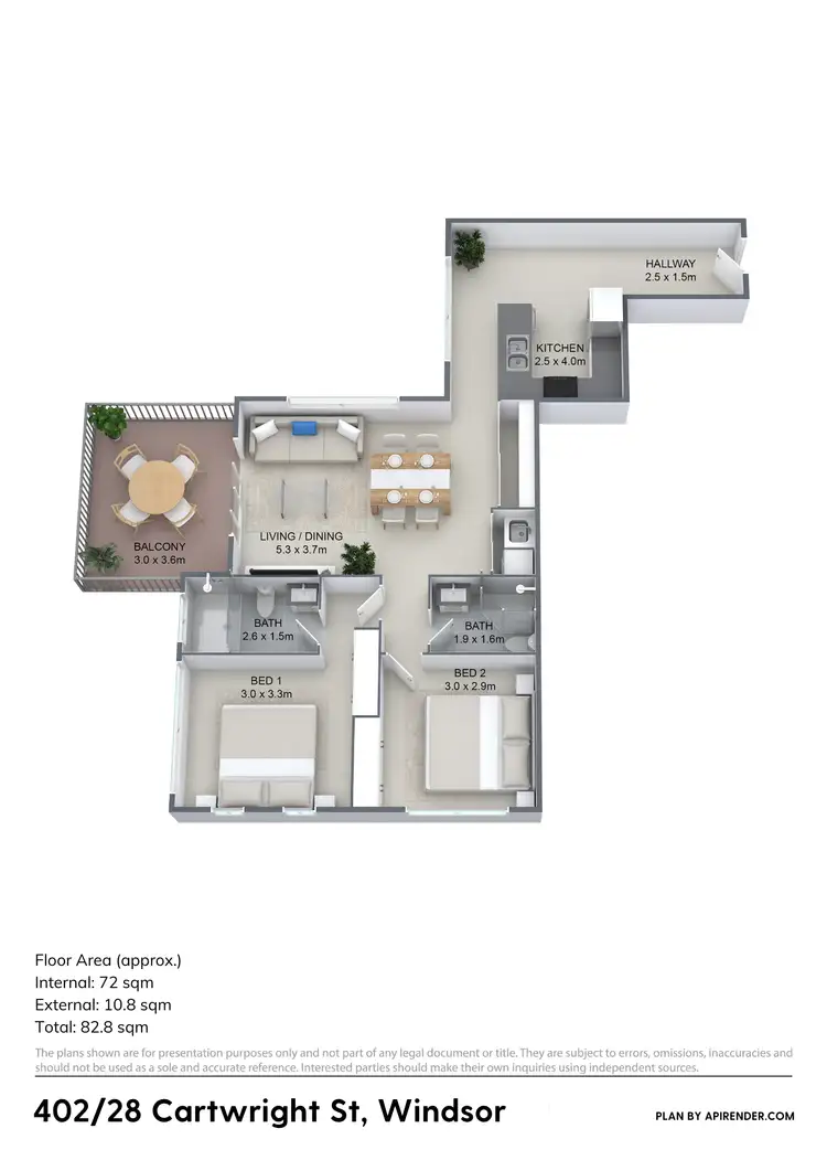 Floorplan of Homely unit listing, 402/28 Cartwright Street, Windsor QLD 4030