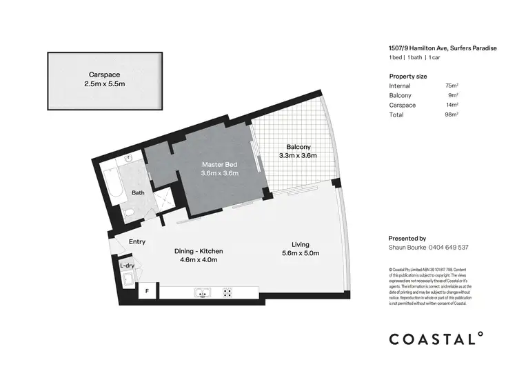 Floorplan of Homely apartment listing, 1507/9 Hamilton Avenue, Surfers Paradise QLD 4217