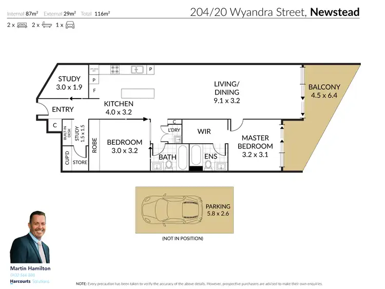 Floorplan of Homely apartment listing, 204/20 Wyandra Street, Newstead QLD 4006