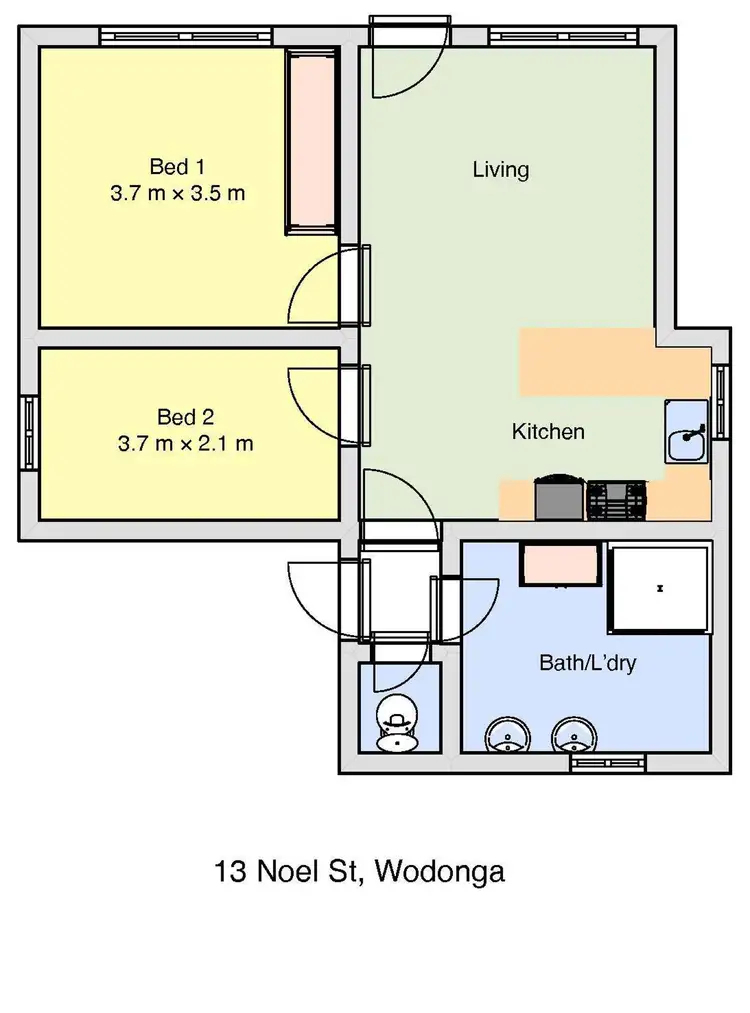 Floorplan of Homely house listing, 1/13 Noel Street, Wodonga VIC 3690