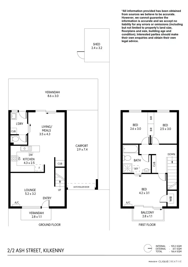Floorplan of Homely townhouse listing, 2/2 Ash Street, Kilkenny SA 5009