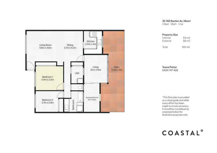 Floorplan of Homely villa listing, 32/160 Bardon Avenue, Miami QLD 4220