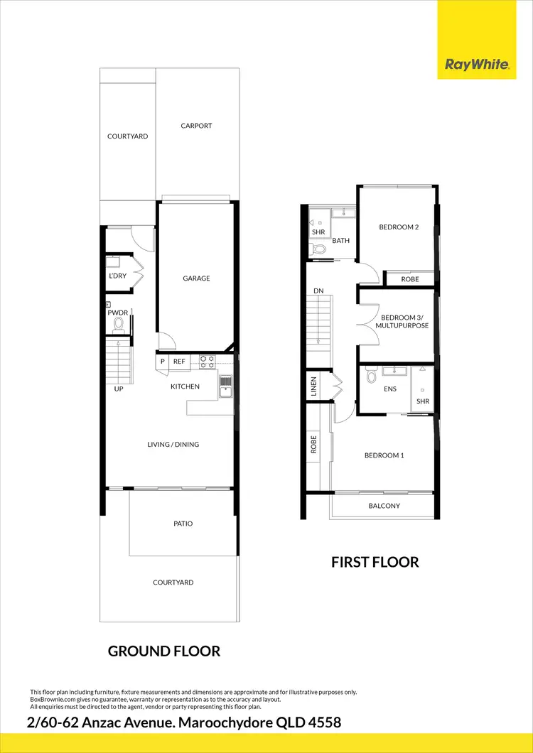 Floorplan of Homely townhouse listing, 2/60-62 Anzac Avenue, Maroochydore QLD 4558