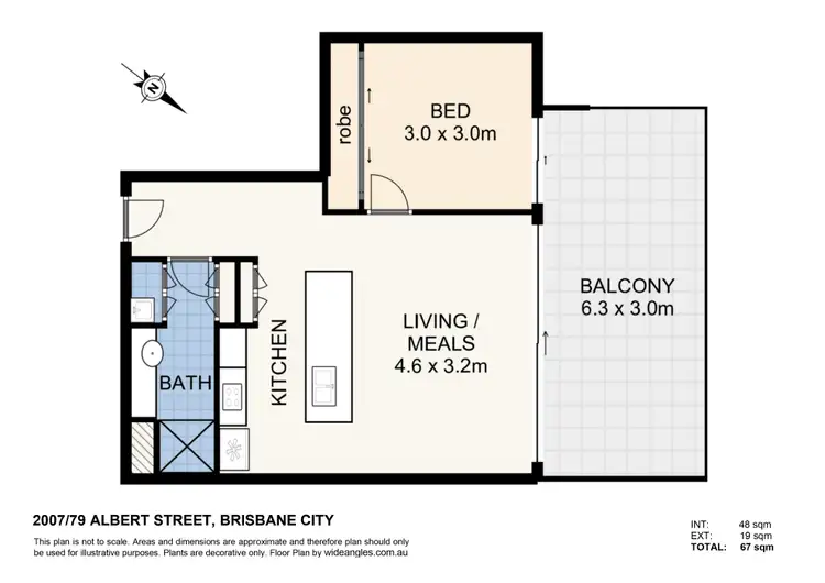 Floorplan of Homely apartment listing, 2007/79 Albert Street, Brisbane City QLD 4000