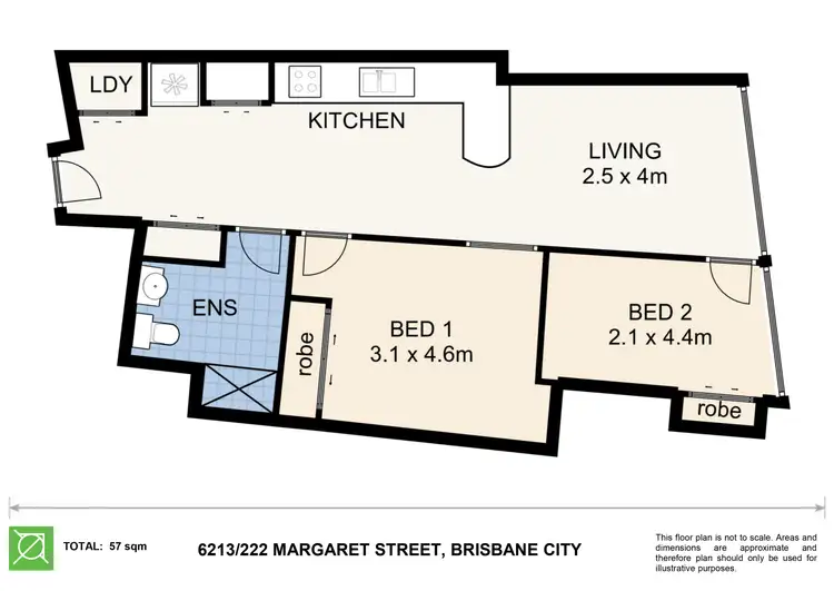 Floorplan of Homely apartment listing, 6213/222 Margaret Street, Brisbane QLD 4000