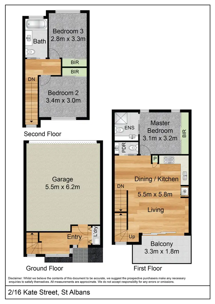 Floorplan of Homely townhouse listing, 3/16 Kate Street, St Albans VIC 3021